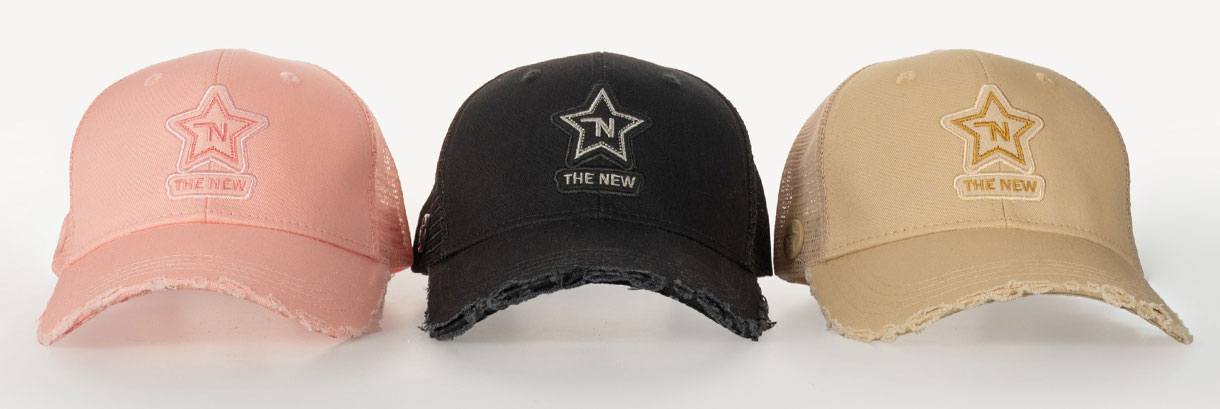 Collection THE NEW - casquettes Noir Beige Rose by EKOV